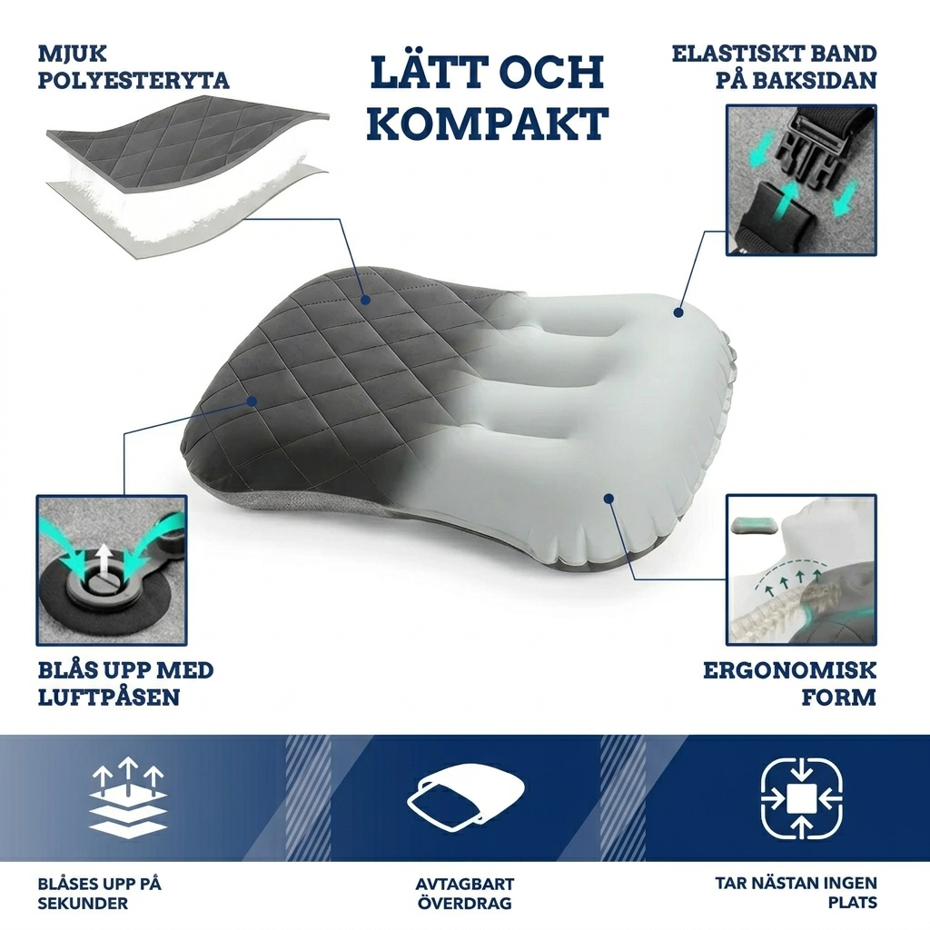 Oreiller de camping ergonomique