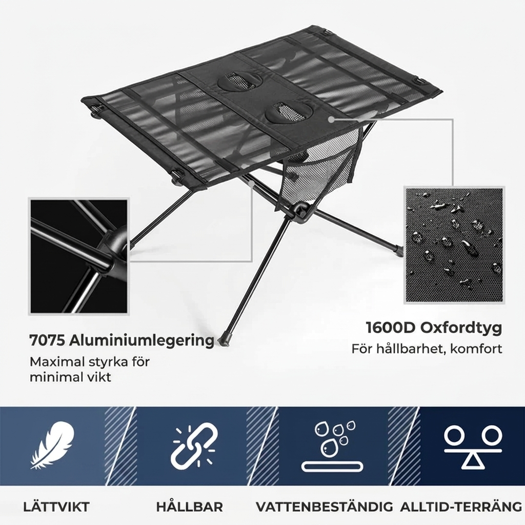 Table de camping compacte